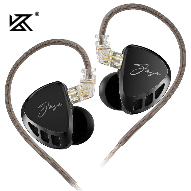 KZ Saga In Ear Earphones Two Different Tuning Music Headphones HiFi Stereo Bass Earbuds Sport Gaming Headset 2PINS Cable
