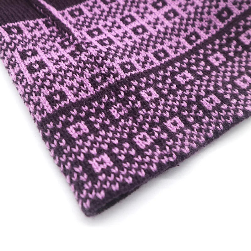 Winter Fashion Christmas Hat Santa Claus Hairball Hat Jacquard Knitted Christmas Hat Warm Ear Protector Wool Hat