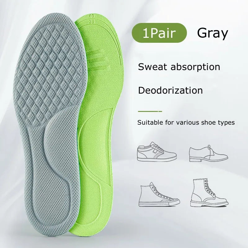 Summer Deodorant Sports Insoles for Shoes Sweat-absorbing Breathable Deodorant Anti-sweat Soft Shoe Pads Inserts for Man Women