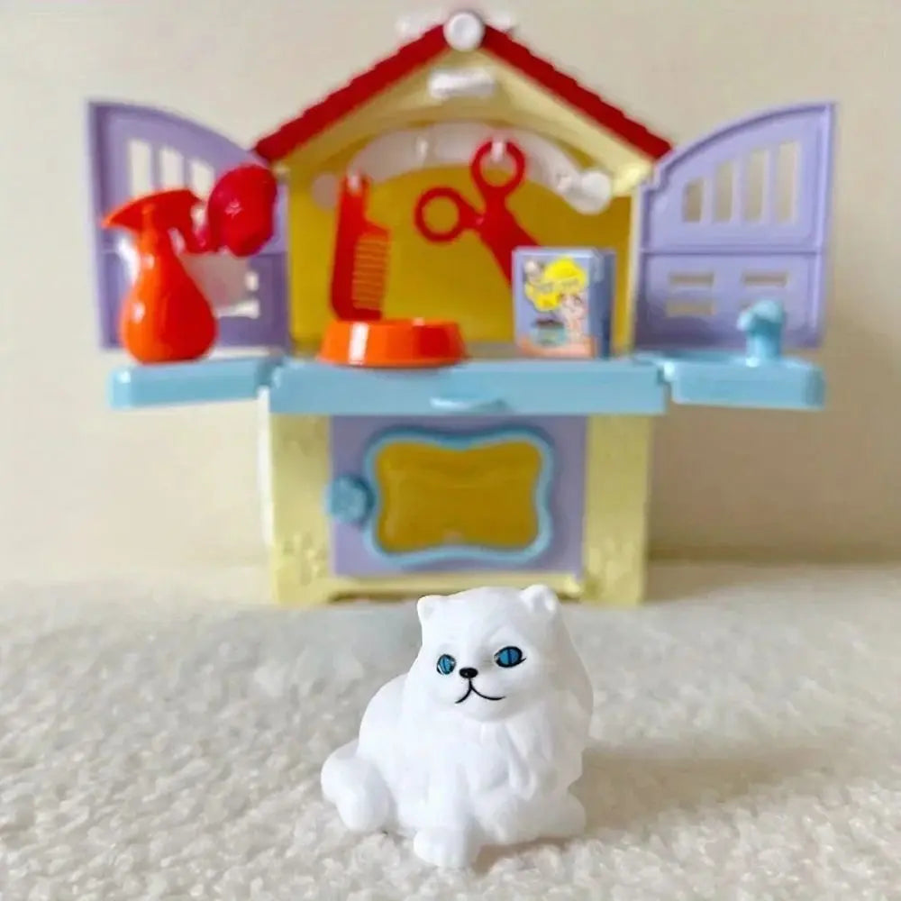 Children's Toys Puppy Cat Scene Playing Toys Merchant Supermarket Play House Toy Mini Cute Pretend Toys Party Supplies
