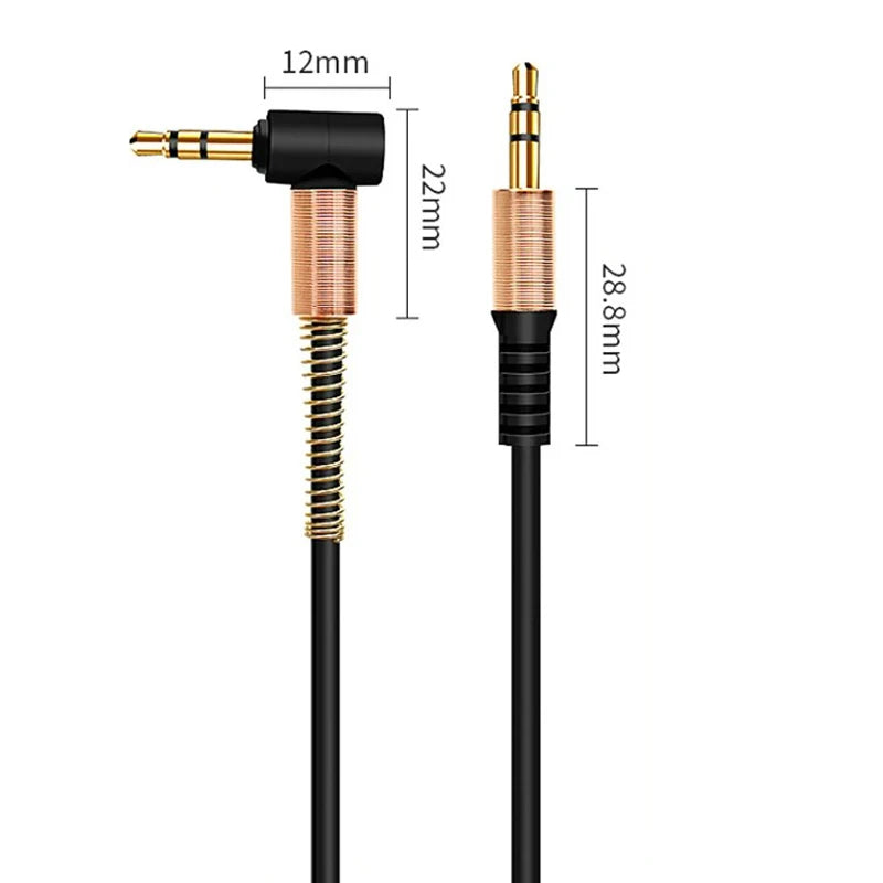 3.5mm Jack Audio Cable3.5mm Car Spring AUX Cable Gold Plated jack male to male speaker cables Cord for TV PC Car  mobile phones