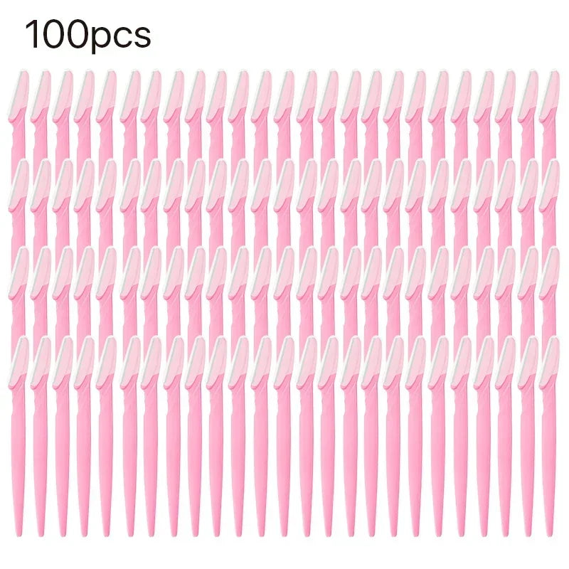 5-100PCS Wholesale Eyebrow Trimmer Blade Shaver Portable Face Razor Eye Brow Epilation Hair Removal Cutters Safety Razor