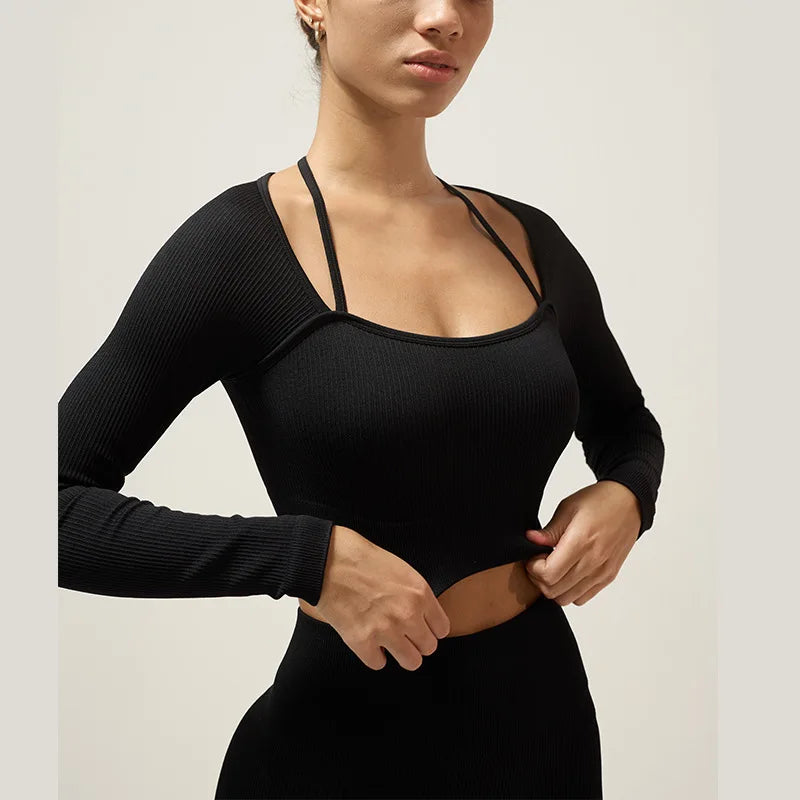 Yoga Suit Set Women in Summer Shock-absorbing Gathering Beautiful Back Underwear Running Tight Fitting Elastic Fitness Yoga Suit