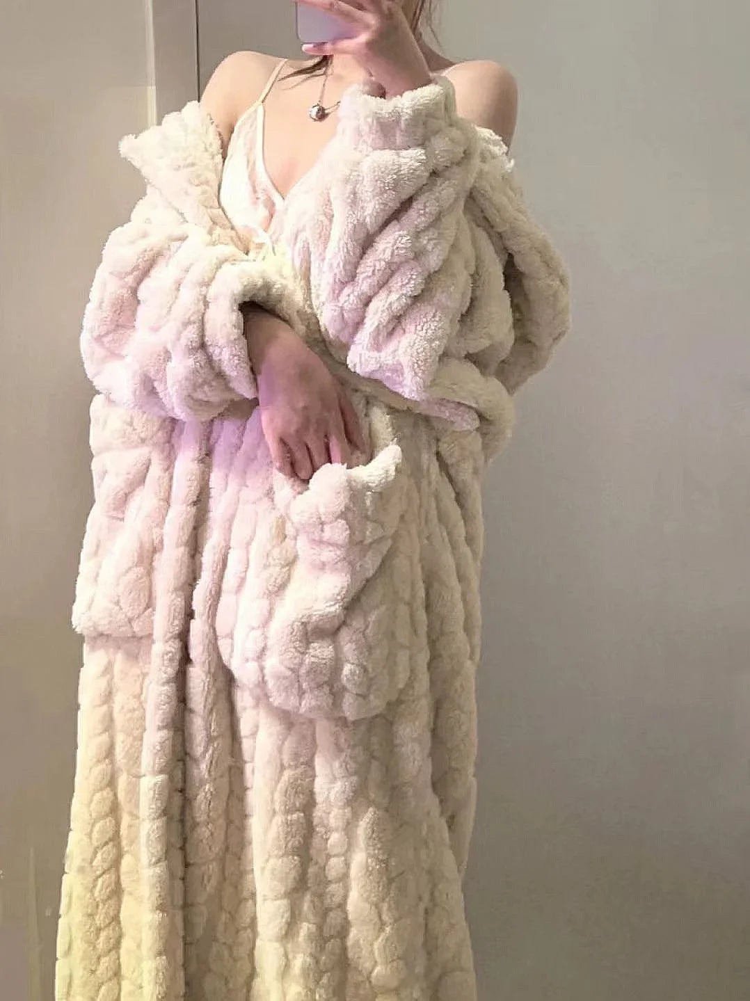 2025 Winter Robe For Women Sweet Elegant Jacquard Fashion Homewear Sleepwear Loungewear Christmas Night Warm Comfy Long Bathrobe
