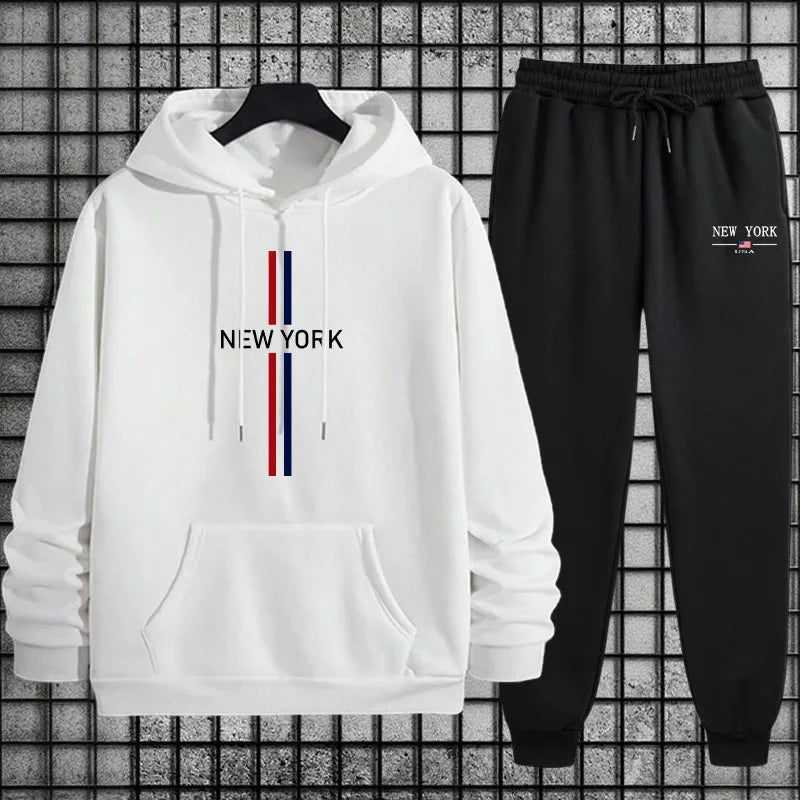 Mens Tracksuit Casual Printing Sweatshirts Outdoors Sports Jogging Mens Clothing Single Piece Hoodies Pants Hot Sales Streetwear