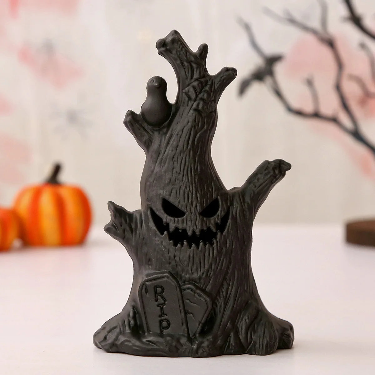 Halloween Horror Atmosphere Ghost Faces Tree Stumps LED Night Light Ghost Lights Haunted Rooms Escape Home Decoration