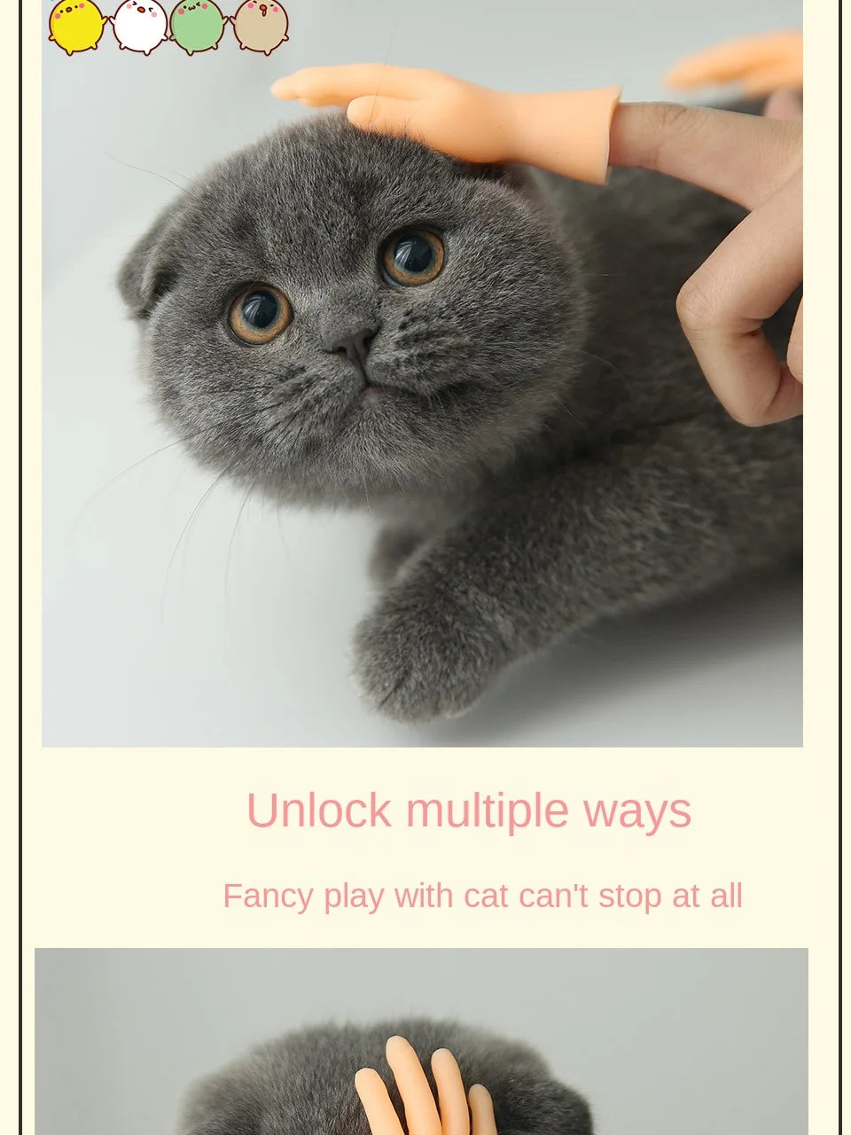 Adult Kid Novelty Toys Funny Mini Hands Creative Finger Fidget Toys Soft Small Hand Tease the Cat Pet Toy Halloween Gift