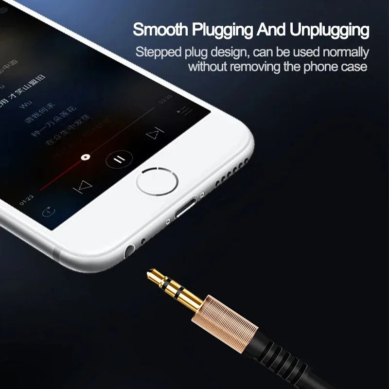 3.5mm Jack Audio Cable3.5mm Car Spring AUX Cable Gold Plated jack male to male speaker cables Cord for TV PC Car  mobile phones