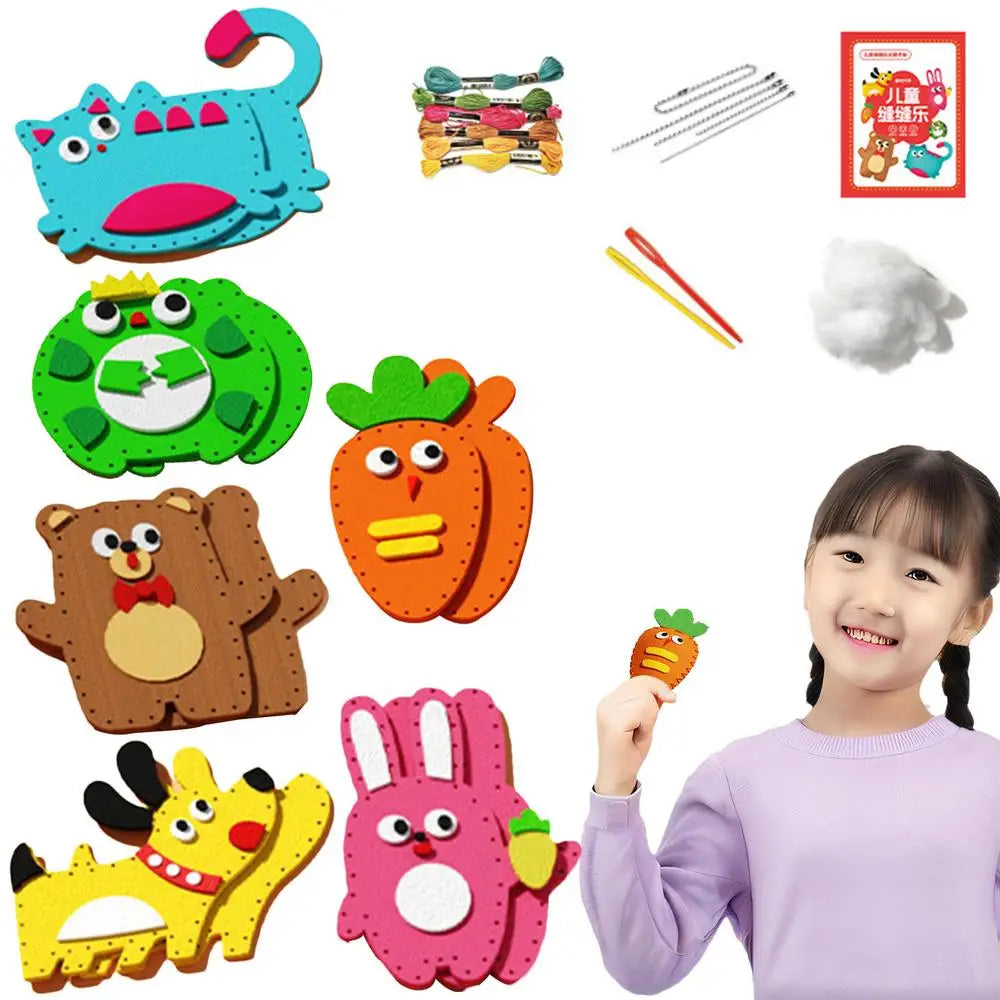 Children DIYs Sewing Toy Kits Kids Craft And Sew Set Educational Sewing Set Random Style DIYs Sewing Felt Animals Toys For Kids