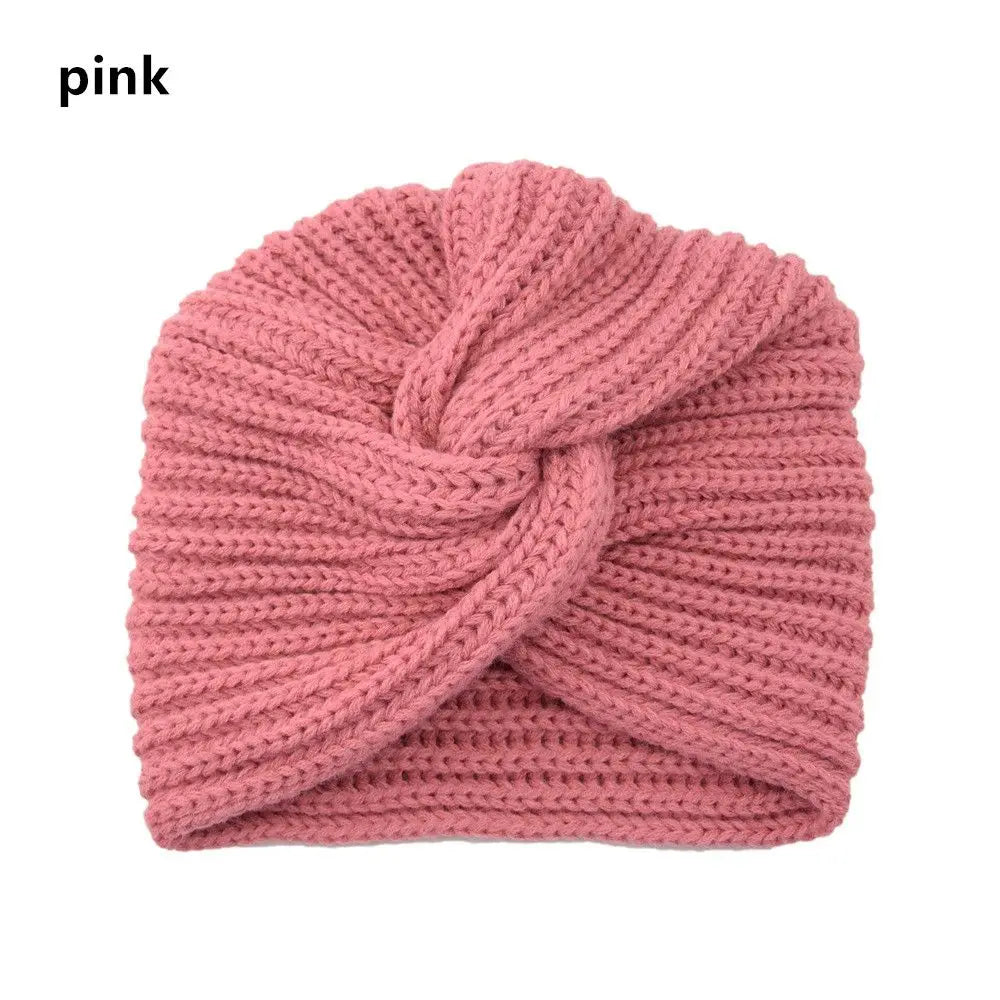 Autumn Winter Knitted Hair Accessories Croceht Beanies Twist Headwrap Hat Ladies Turban Women Felt Hat Head Wrap Caps
