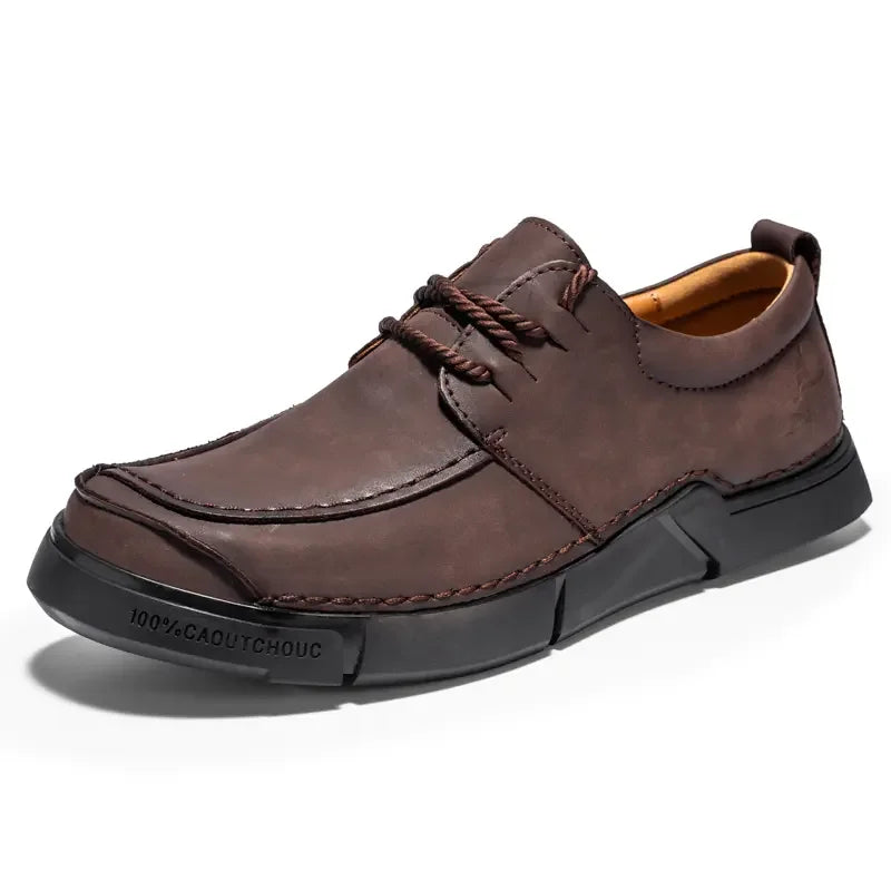 Shoes for Man Are Fashionable Dark Brown Loafers Suitable Outdoor Activities Breathable Daily Casual Shoes with Lace Up Design
