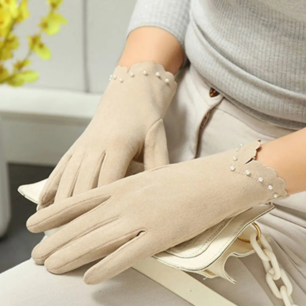 Ladies Winter Accessories Full Finger Cold Protection Women's Gloves Touch Screen Gloves German Fleece Korean Style Mittens