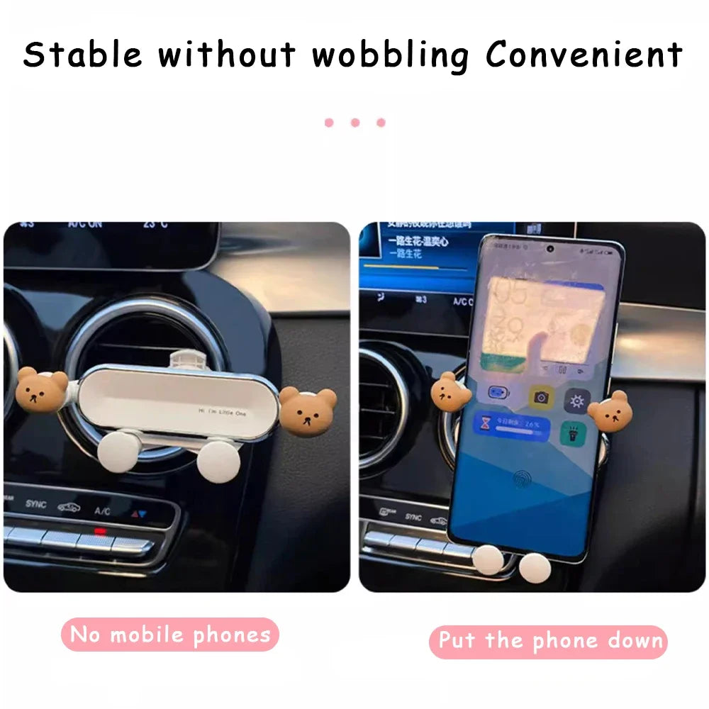 Cute Car Mobile Phone Bracket Creative Cartoon Car Air Outlet Clip Mount Mobile Phone Navigation Fixed Support Bracket Holder