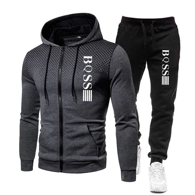 The new men's tracksuit 2025 features hats and sweatpants, fitness wear, and casual and entertainment trendsetters