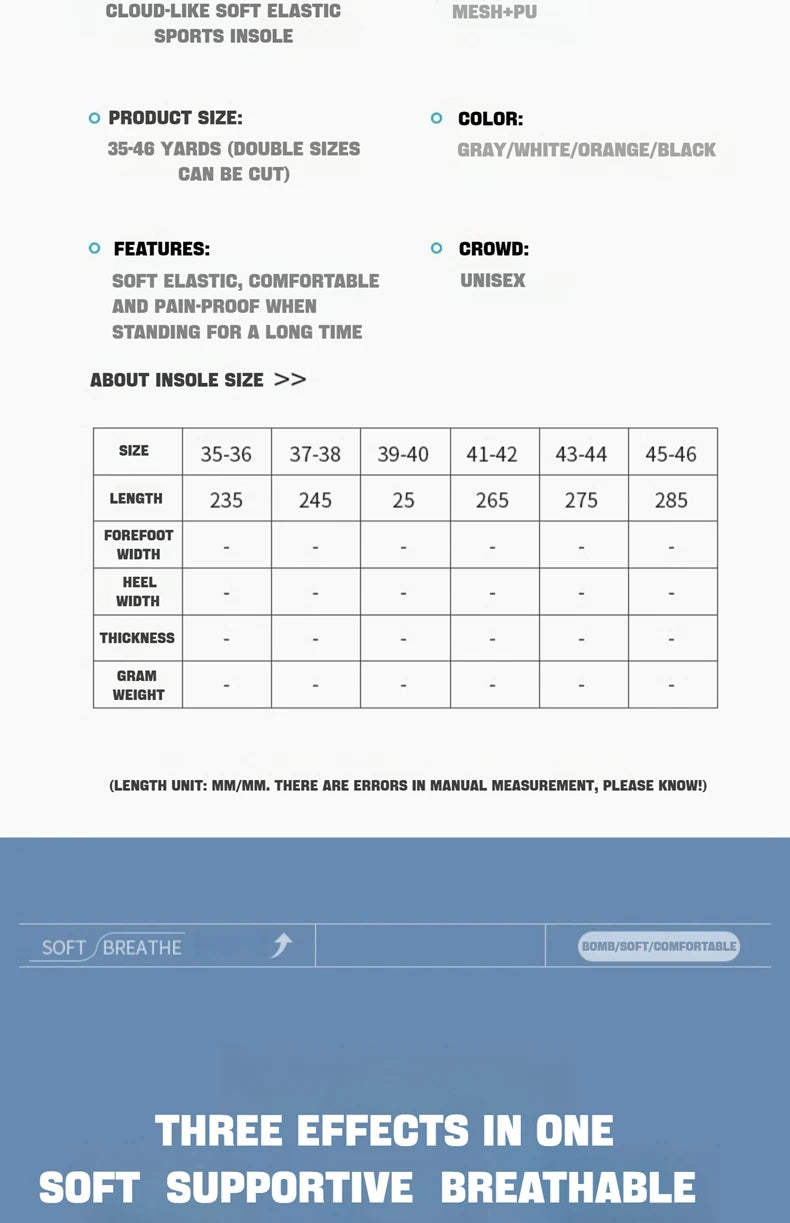 4D Massage Shoes Insoles Super Soft Latex Sports Insole for Feet Running Basket Shoe Sole Arch Support Orthopedic Inserts Unisex