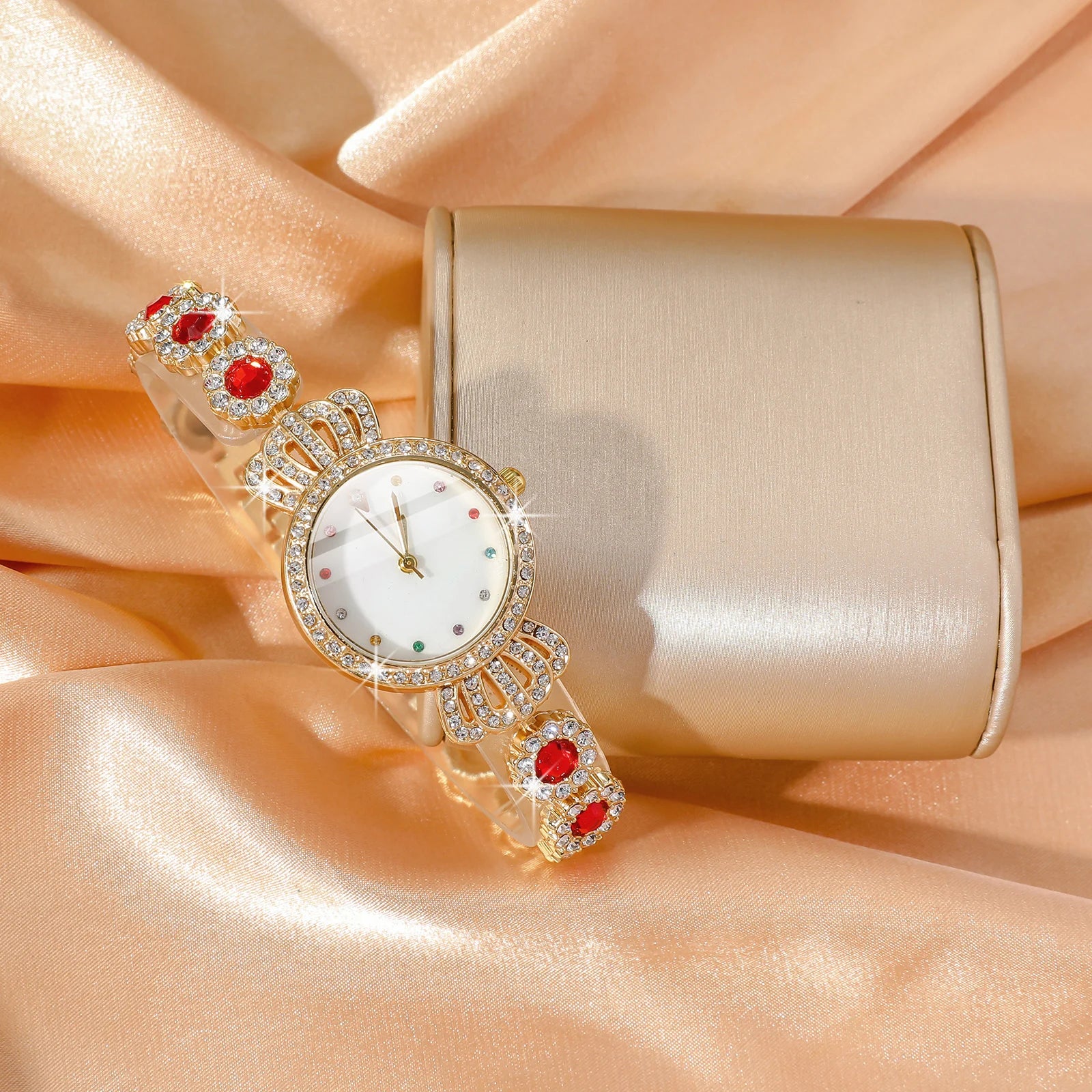 No gift box, small and fashionable design, versatile temperament, diamond jewelry set for women, 5 pieces.