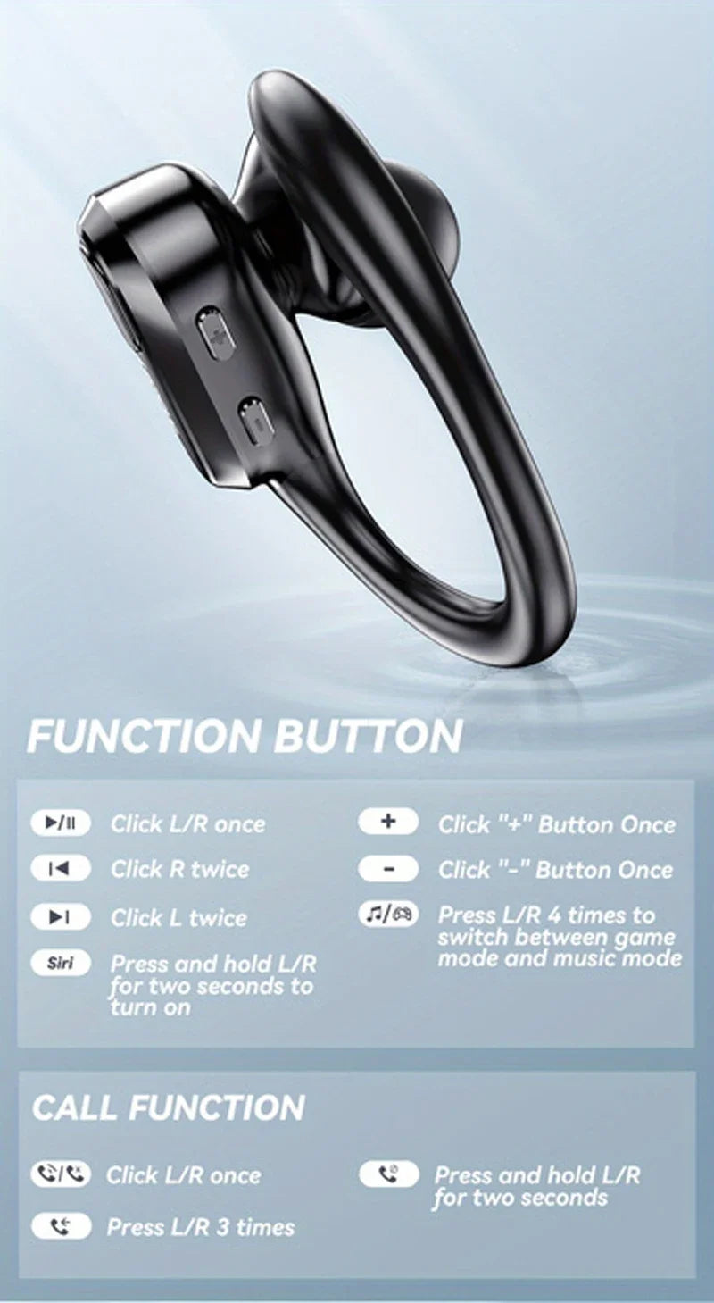 Lenovo XT80 Wireless Headphones Bluetooth 5.3 Earphones True with Mic Button Control Noise Reduction Earhooks Waterproof Headset