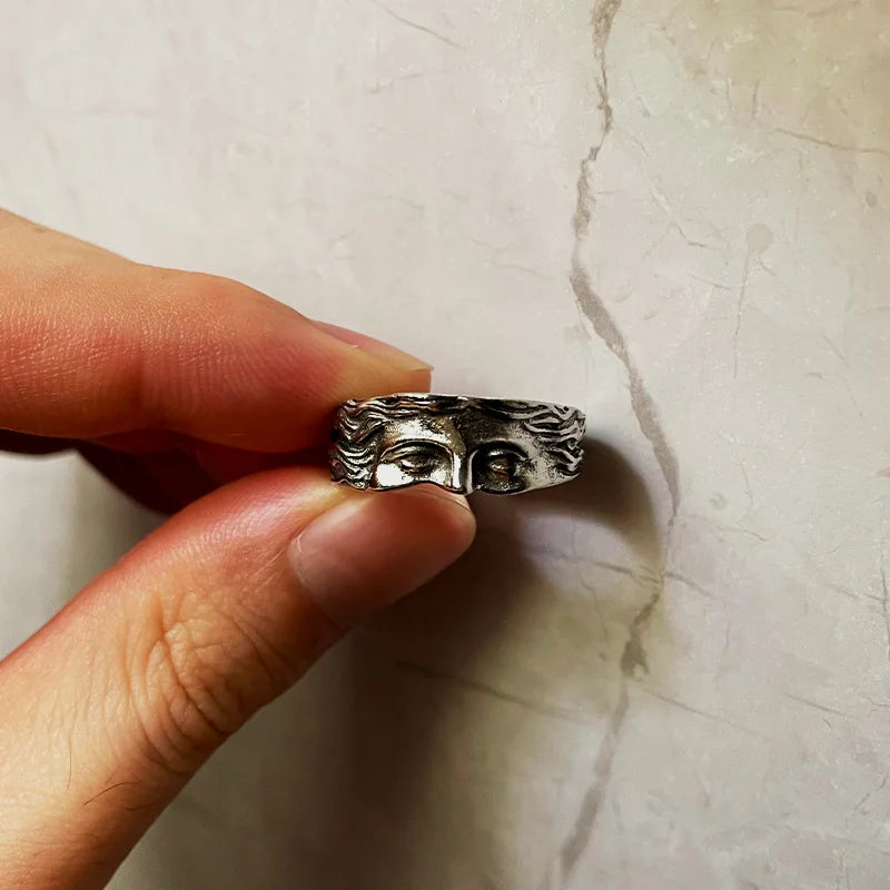 Retro Half Face Venus Ring For Men Women Greek Mythology Vintage Punk Gothic Art Open Ring Unisex Accessories Designer Jewelry