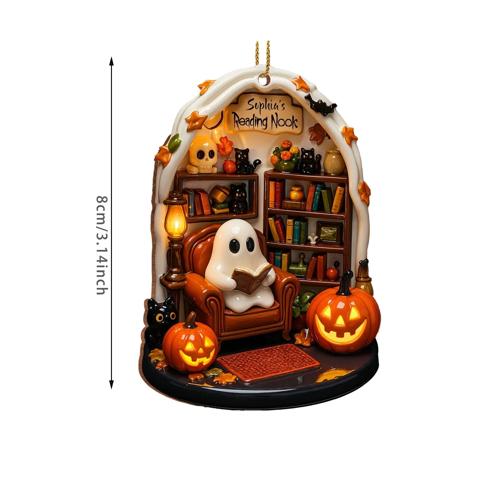 Halloween Ghost Reading 2D Flat Ornaments Festival Atmosphere Theme Party Decorative Supplies Creative Home Decorative Gift