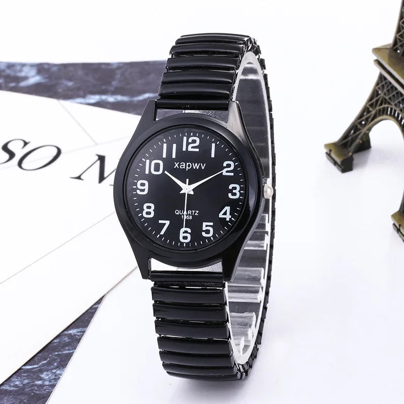 Fashion Watches for Women Stainless Steel Elastic Band Watch Black White Gold Pink Retro Ladies Bracelet Watch Reloj Mujer