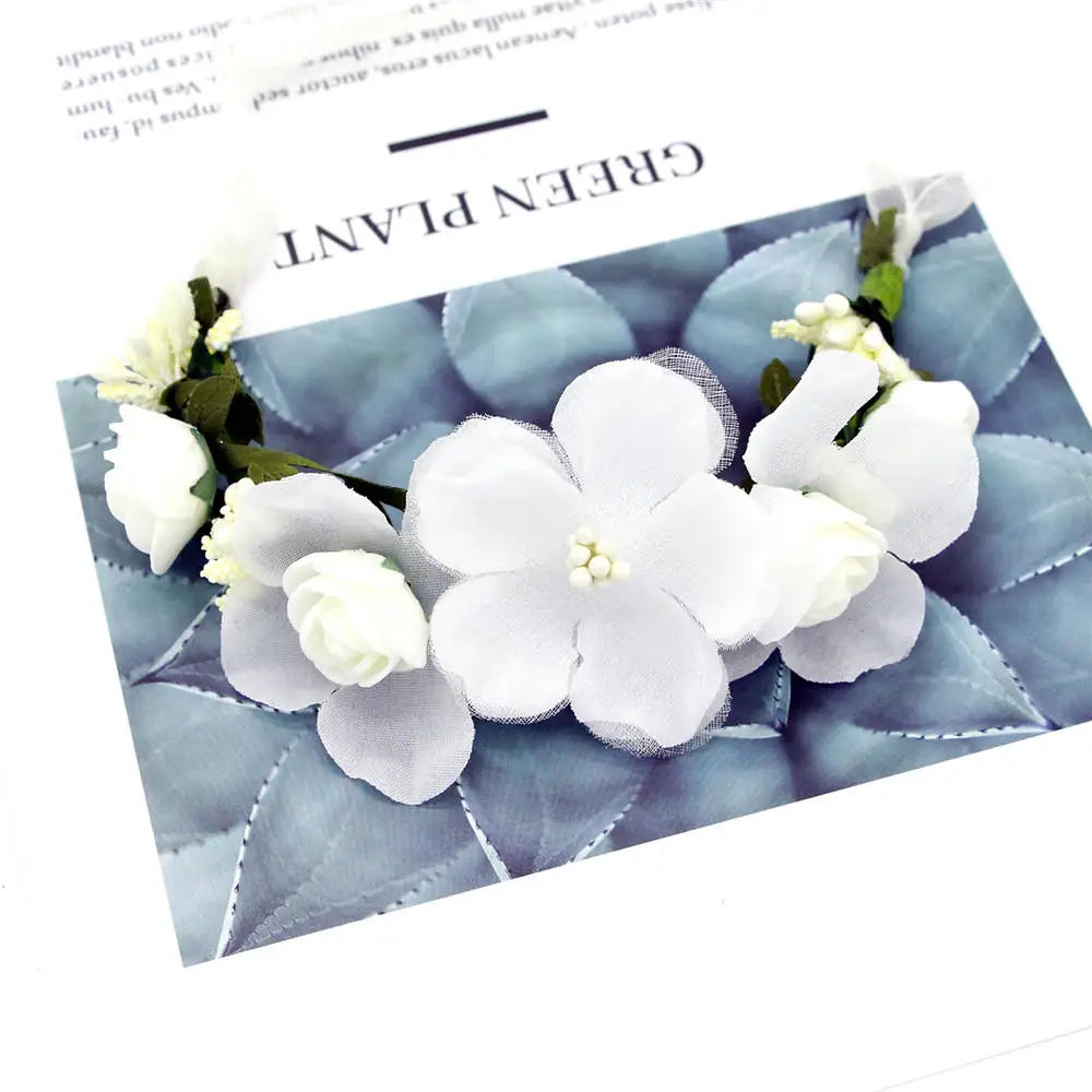 Wreath Women Flowers Tiara Flower Princess Crown Girl Bohemian Hair Accessories Woman Garland Guest Wedding Headdress Headband