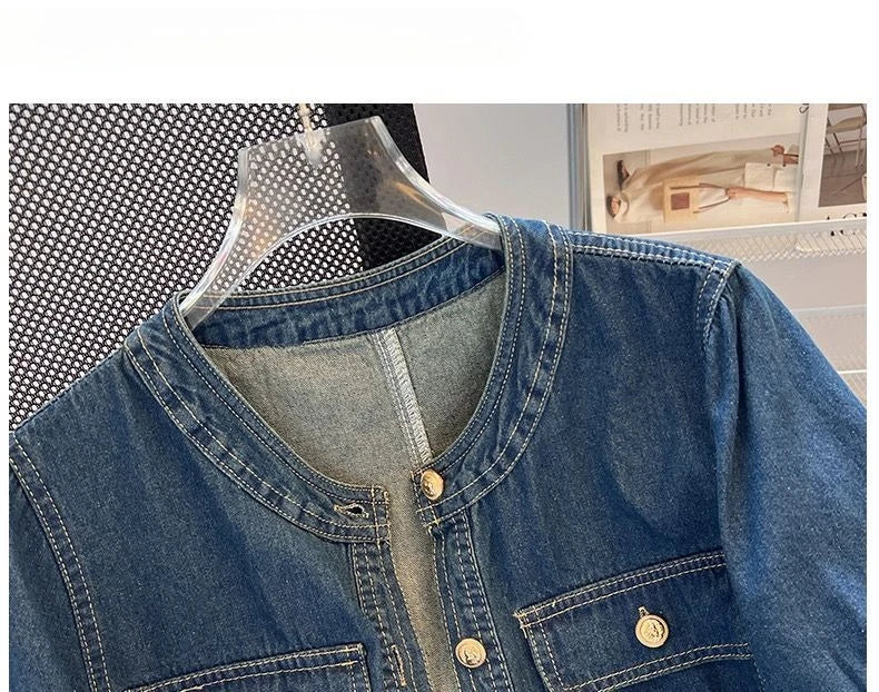 Streetwear Women's Denim Jackets Short Sleeve Summer Jean Jacket Outwear Ropa Mujer Fashion Retro Vintage Coat Cropped Tops