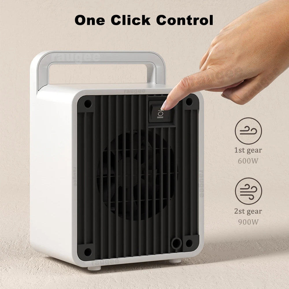 Mini Electric Heater For Room Household 600W Fast Heating Portable Desk Fan Warmer PTC-Ceramic Warm Air Bedroom Warming Machine