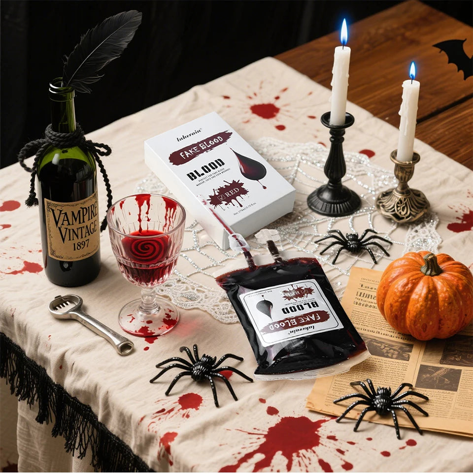 Halloween Blood Makeup Realistic Washable Fake Blood for Zombie Monster Clothes Body Paint Halloween Makeup