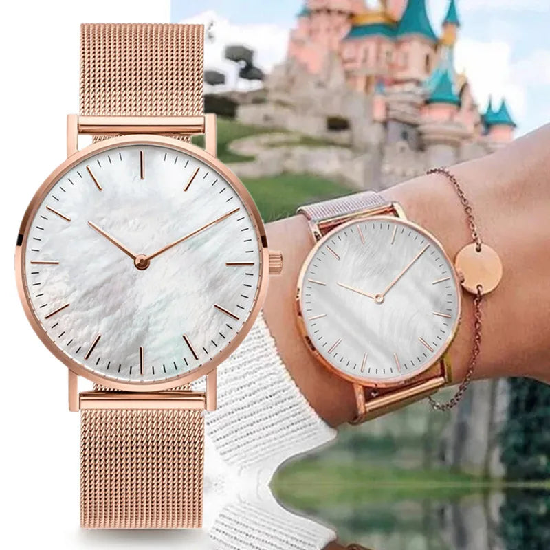 Women Watches Fashion Luxury Alloy Quartz Watches for Woman Metal Mesh Strap Simple Ladies Watch Female Clock montre femme