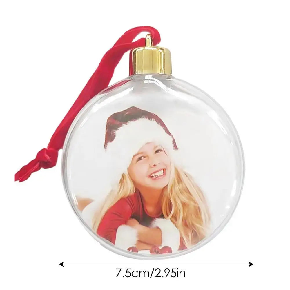 Christmas Tree Photo Frames Ball Pendant Creative Fillable Transparent Photo Decoration DIY Festive Atmosphere Hanging Ornaments