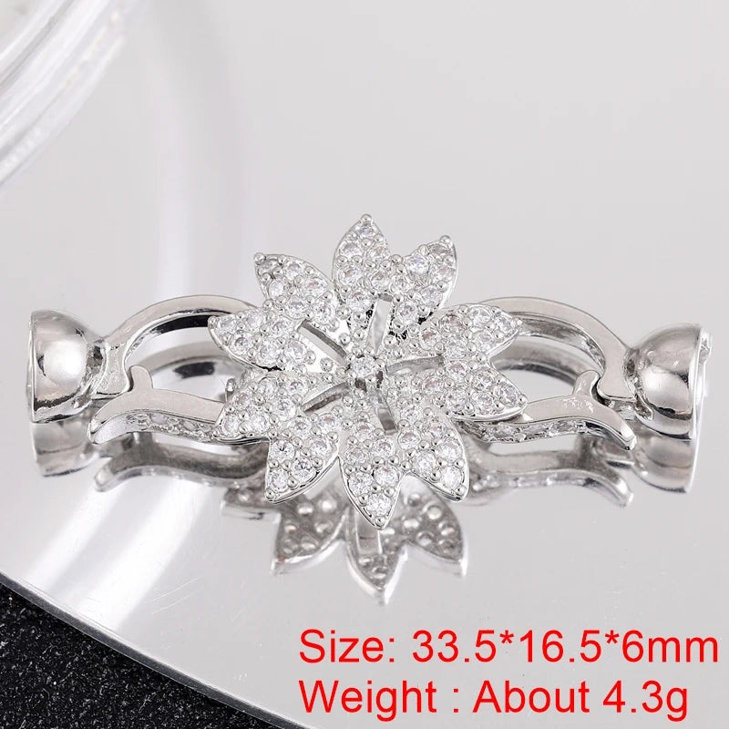 Juya 18K Gold Silver Plated Wedding Decorations Connect Fastener Closure Clasps Accessories For DIY Beads Pearls Jewelry Making