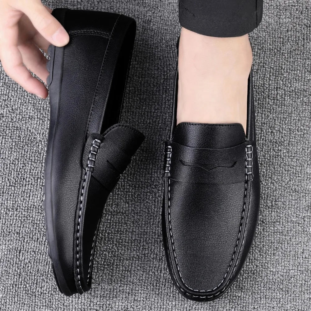 Shoes Men's 2025 Spring/Autumn New Casual Leather Shoes for Driving Flat Bottomed Man Shoes  Designer Loafers Men