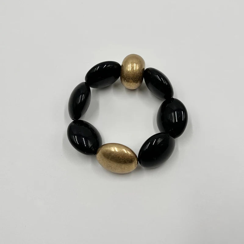 Suekees Boho Fashion Jewelry Gift Elastic Bracelets Earthy Jewellery Acrylic CCB Beads&Tassel Bracelets for Women Accessories