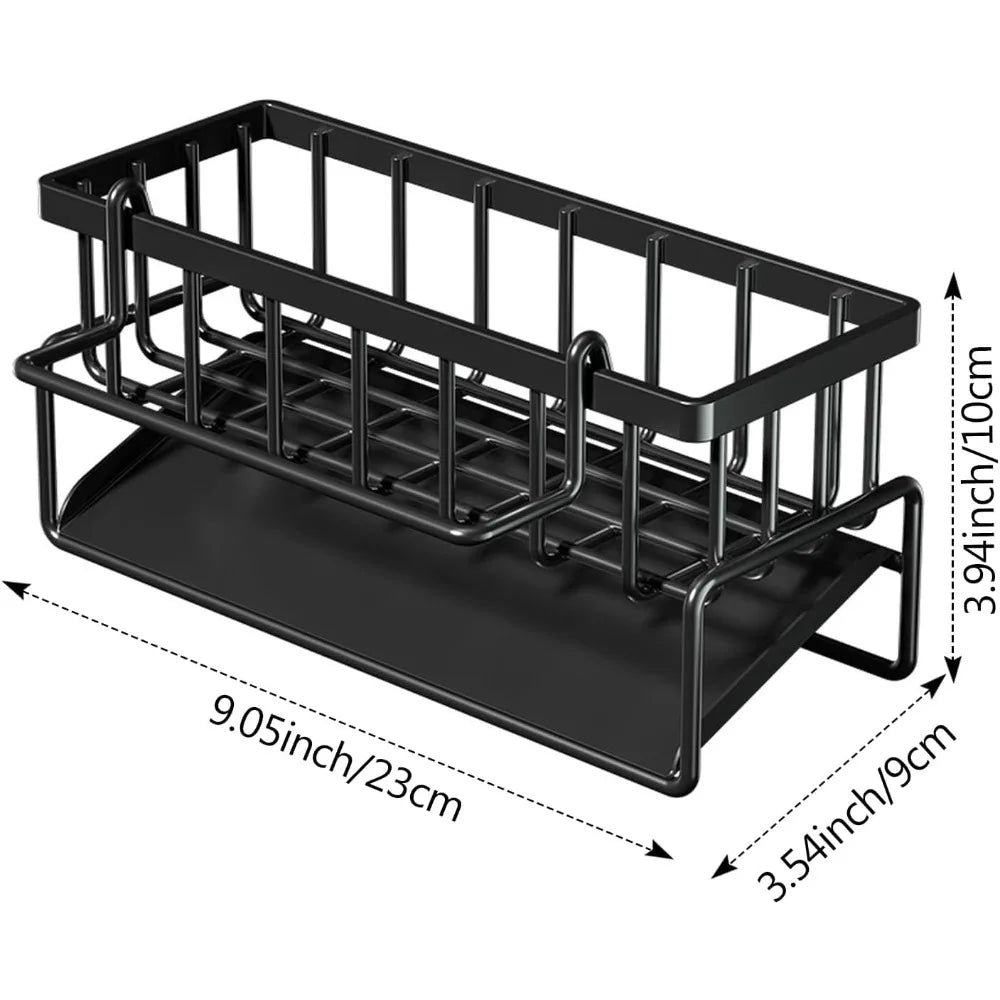 Kitchen Sink Basket Versatile Sink Shelf Kitchen Sink Storage with Draining Tray Washcloth Placement Rack Kitchen Tools