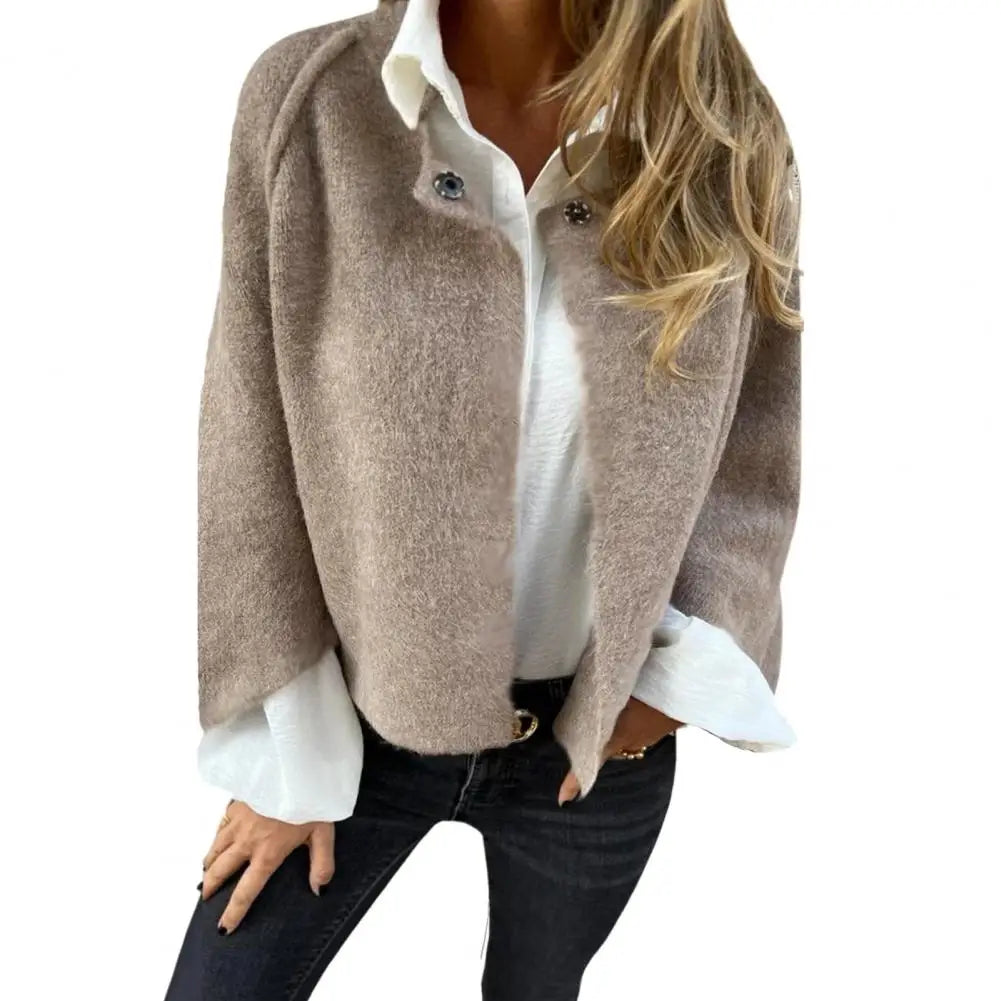 Loose-fitting Women Jacket Cozy Winter Women's Fleece Cardigan with Windproof Technology Stylish Outdoor Coat for Maximum Heat