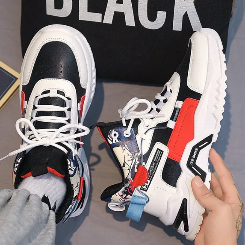 High Top Sneakers for Men Fashion Outdoor Casual Shoes Platform Vulcanized Shoes Men's Tennis Training Shoes Кроссовки Мужские