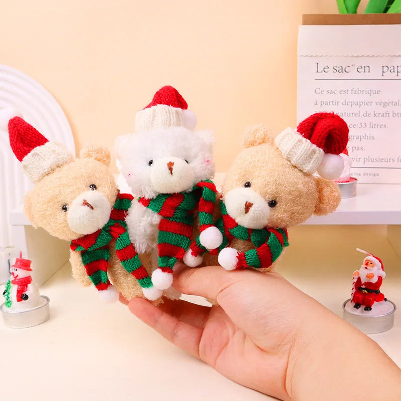 Christmas Decoration  Mini Knit Hat Mini Christmas Scarf Set Knitting Craft Doll Hats Jewelry Making Hair Decoration New year
