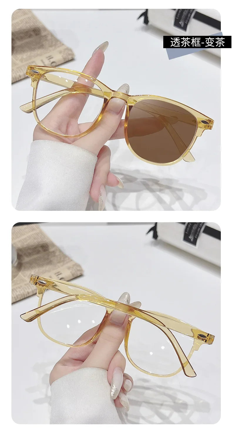 2025 Brand New Sunglasses for Men Women Photochromic Lenses Korean Style Trendy Eyewear Summer Outdoor Beach Sun Glasses