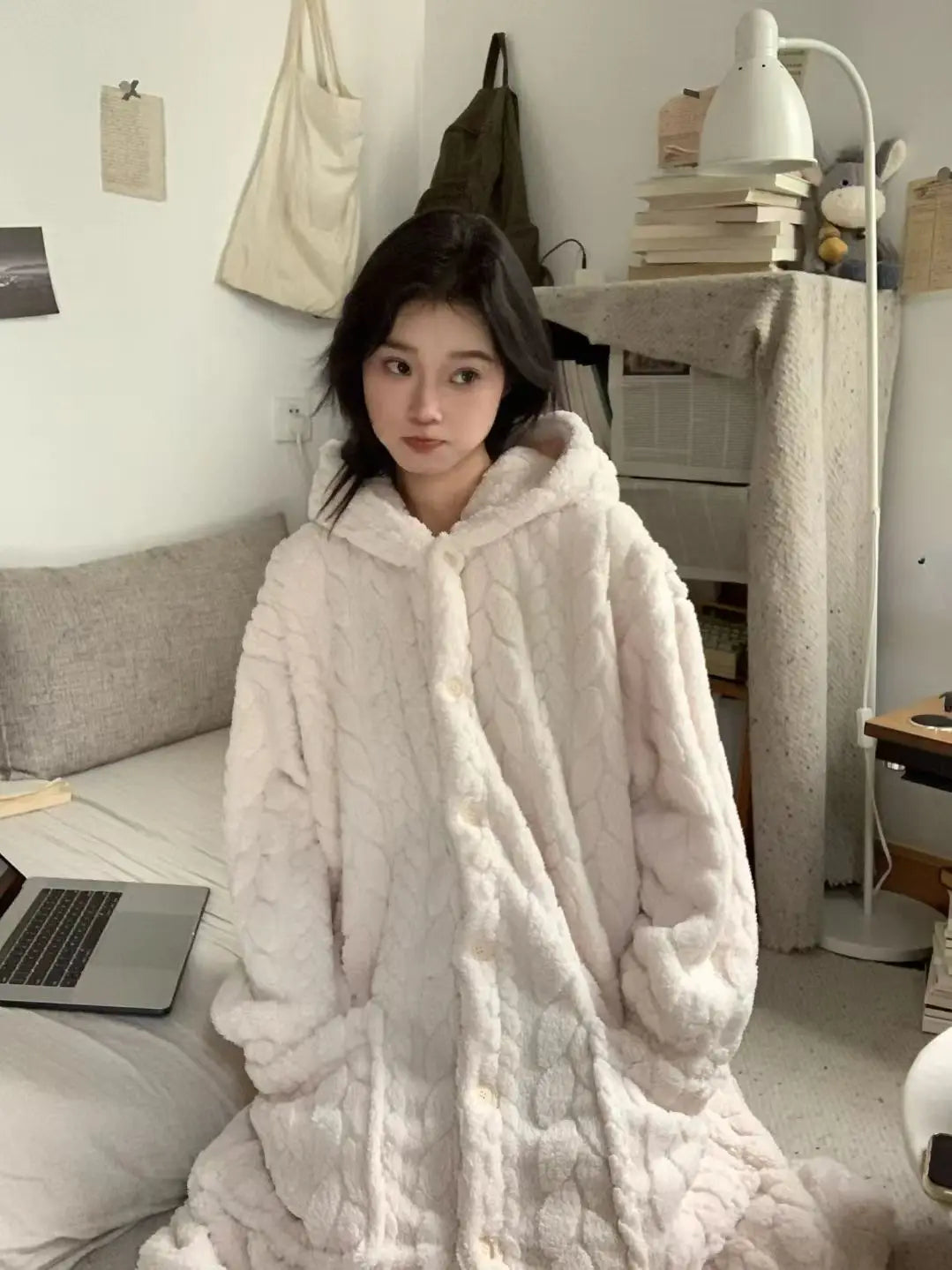 2025 Winter Robe For Women Sweet Elegant Jacquard Fashion Homewear Sleepwear Loungewear Christmas Night Warm Comfy Long Bathrobe