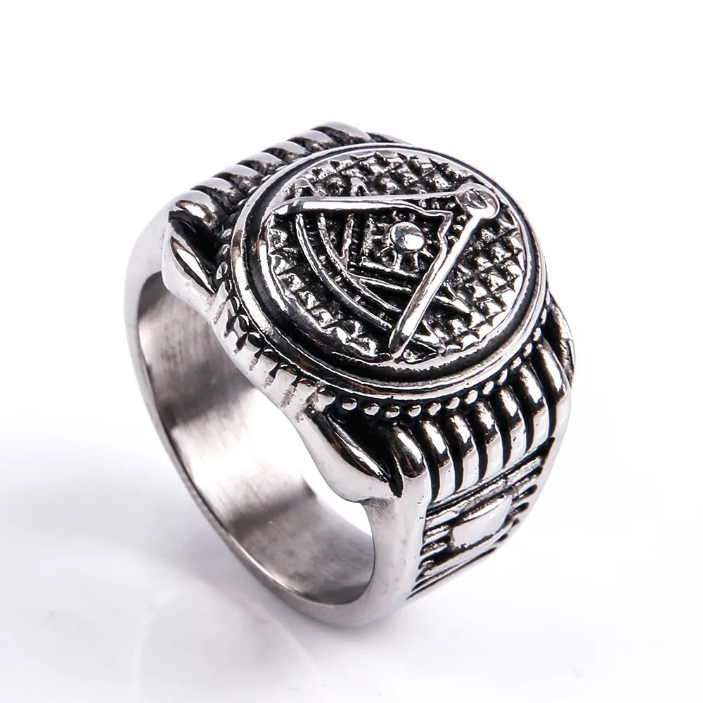 Vintage Freemasonry Accessoriesfinger Female Masonic silver color For Women Fashion Lover Rings Men Ladies Retro