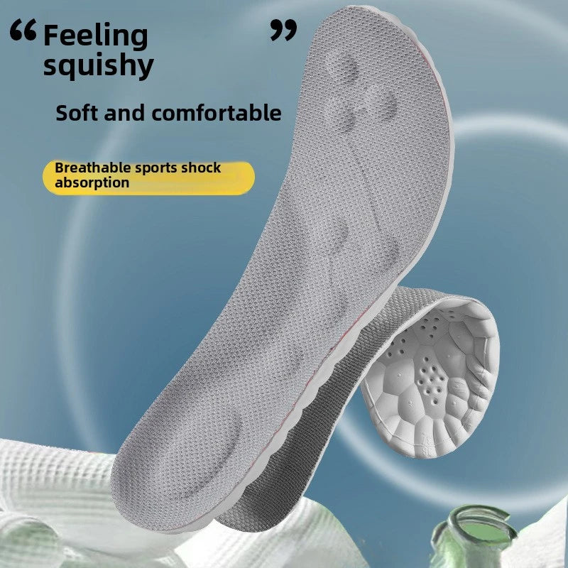 Sport Insoles for Shoes 4D Shock Absorption Deodorant Breathable Cushion Running Insoles for Feet Man Women