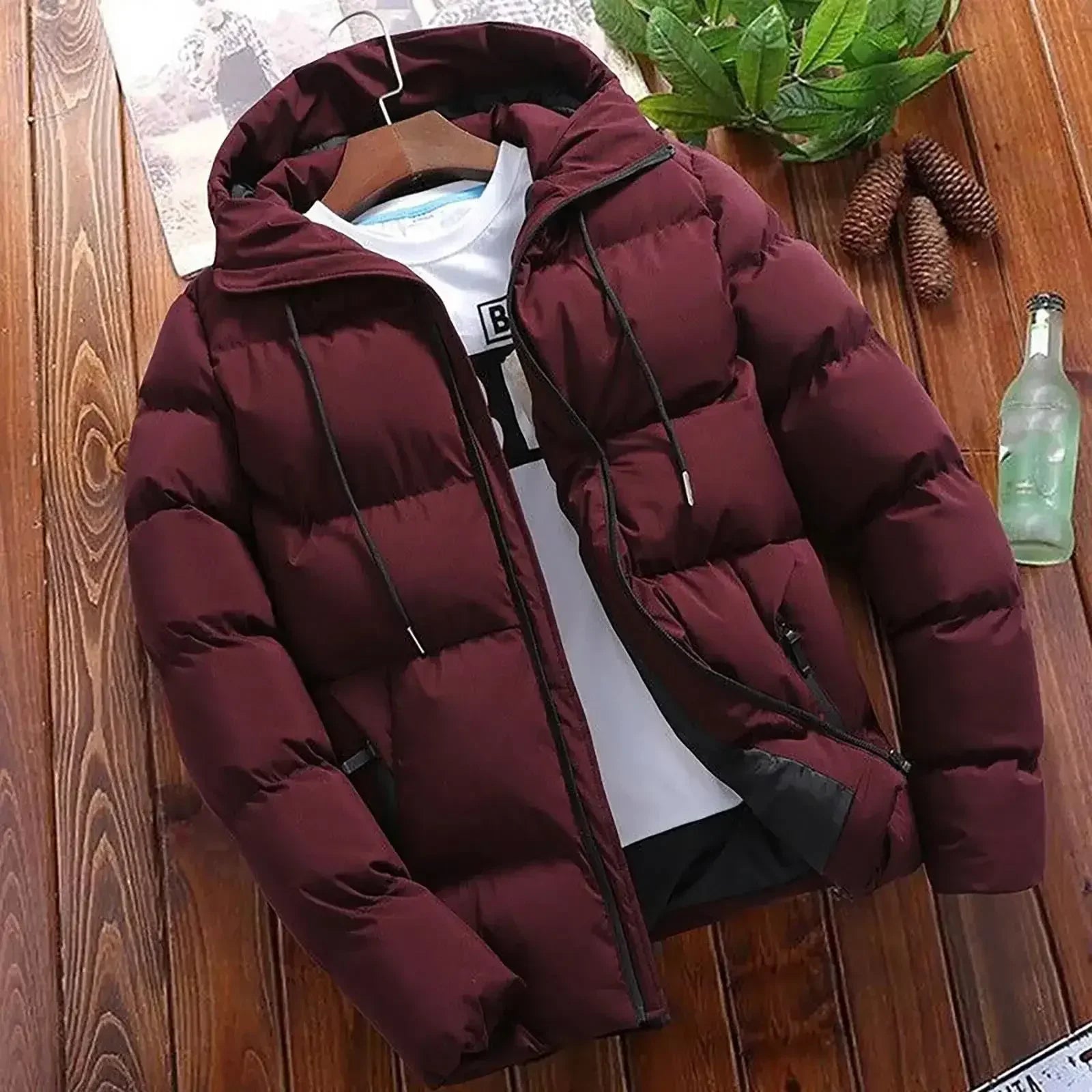 Men's Thick Puffer Hooded Jacket  Casual Warm Parkas Business Outfear Winter FashionTrendy Versatile 2026