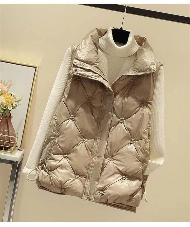 Winter Sleeveless Jacket Female Down Vest 2024 New Duck Down Puffer Waistcoat Ultra Light Winderproof Outwear Women Gilet
