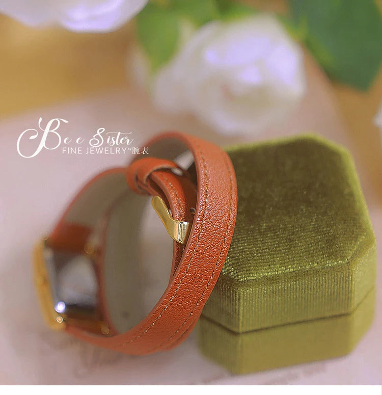 Women Watches 2025 Casual Vintage Leather Watch For Women Fashion Quartz Wristwatches Rose Gold Square Clock Gift For Girlfriend