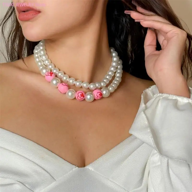 62KE Elegant Wedding Bridal Party Jewelry Adornment Beautiful Beaded Necklace Jewelry