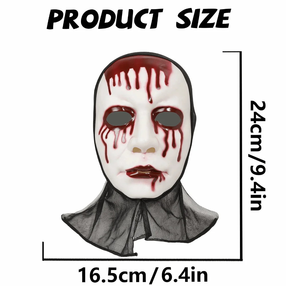 Scary Makeup Scary Look Halloween Mask Reusable Realistic Blood Party Costume Props Plastic Performance Mask Haunted House