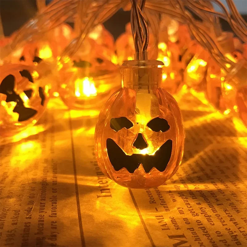 Halloween LED Light String Portable Pumpkin Ghost Skeleton Light New Product Home Bar Halloween Party Decoration Supplies  cute