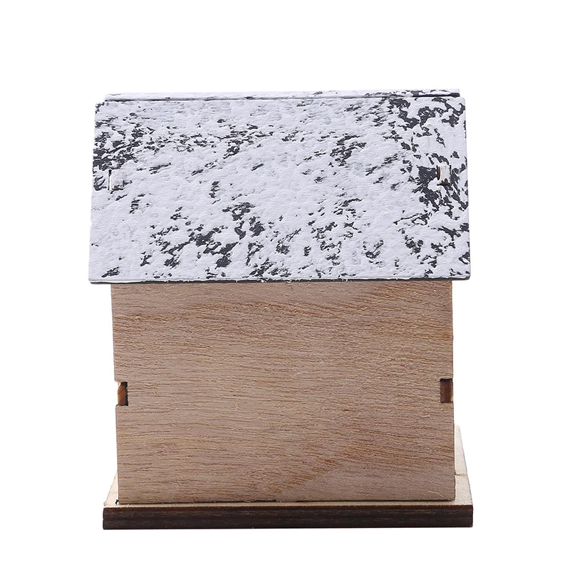 Christmas Home Decoration LED Luminous Wooden House Small House Xmas Tree Desktop Decoration Happy New Year Give Gifts Friends