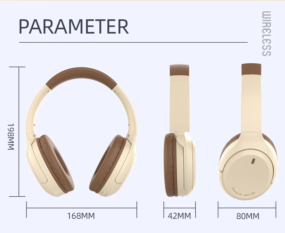 Headset Over-Ear Hood Wireless Bluetooth Earphones 5.3 Gaming Sports Earphone bluetooth Music Headphone High Fidelity Foldable