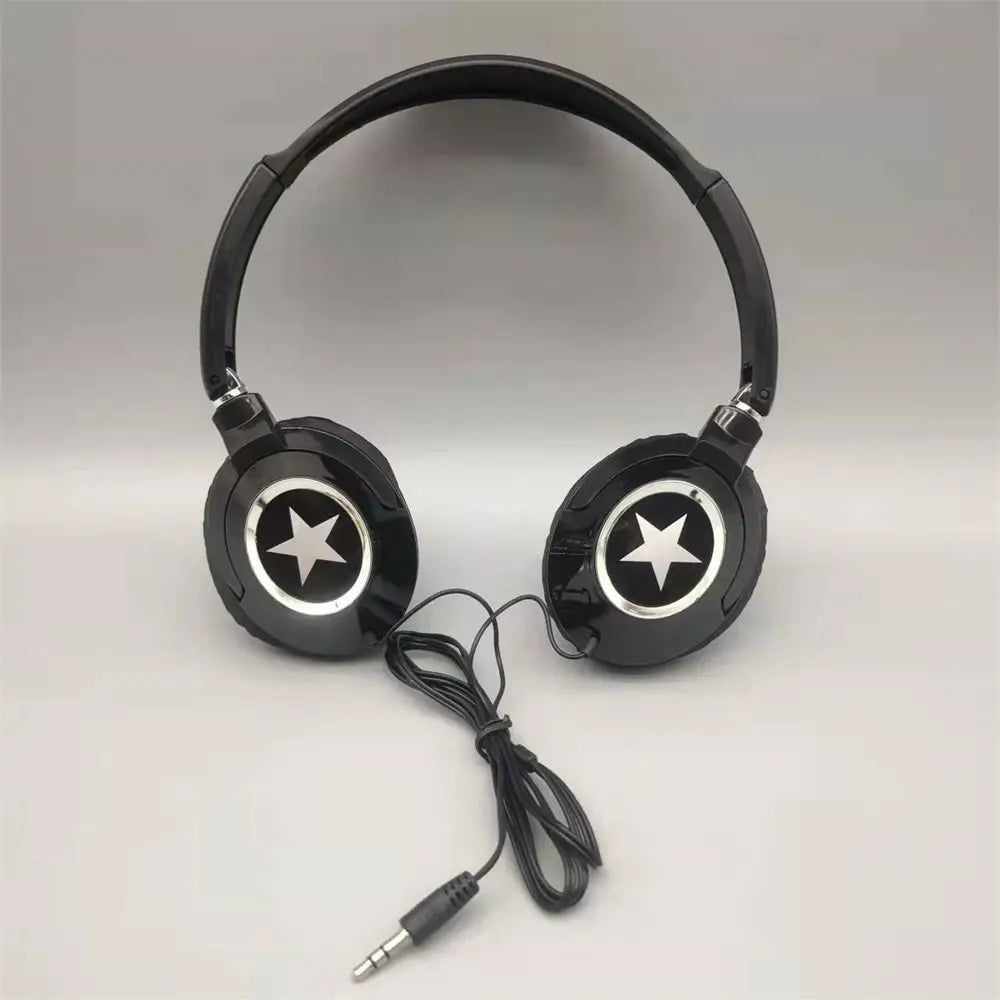 Adjustable Wired Headphones Music Stereo Flexible Wired Over Ear Headset Noise Cancelling Black White Foldable Headphones
